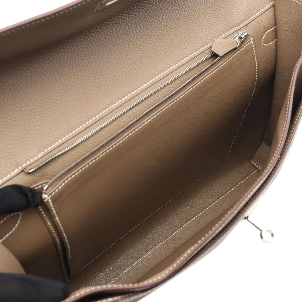 Hermès Togo Kelly Depeches 36 Brown Leather Good condition - Inside View