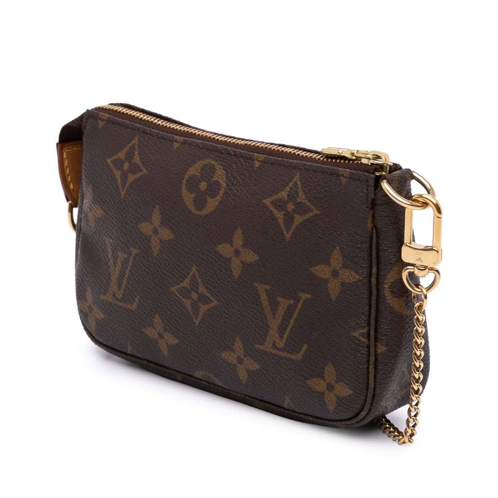 Louis Vuitton Monogram Mini Pochette Accessoires Brown Canvas Good condition - Back View