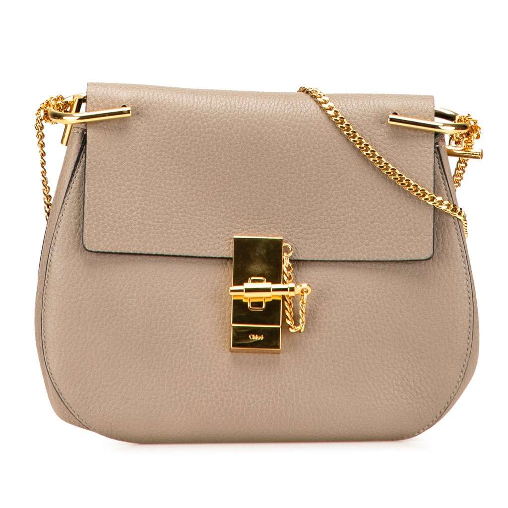 Chloé Small Leather Drew Crossbody Brown Leather Good condition - Front View