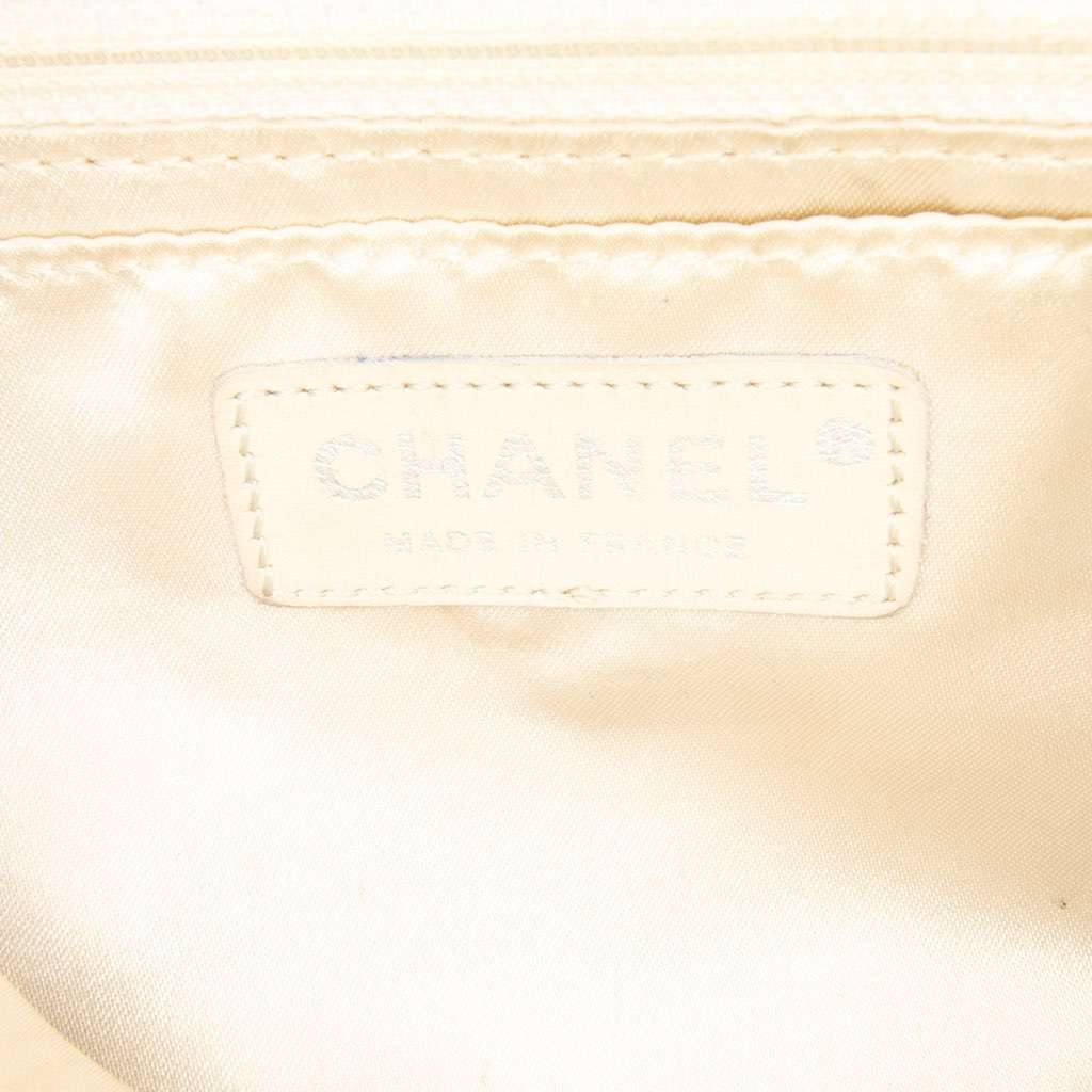 Chanel CC Quilted Perforated Aged Calfskin Flap Blue Leather Good - Box View