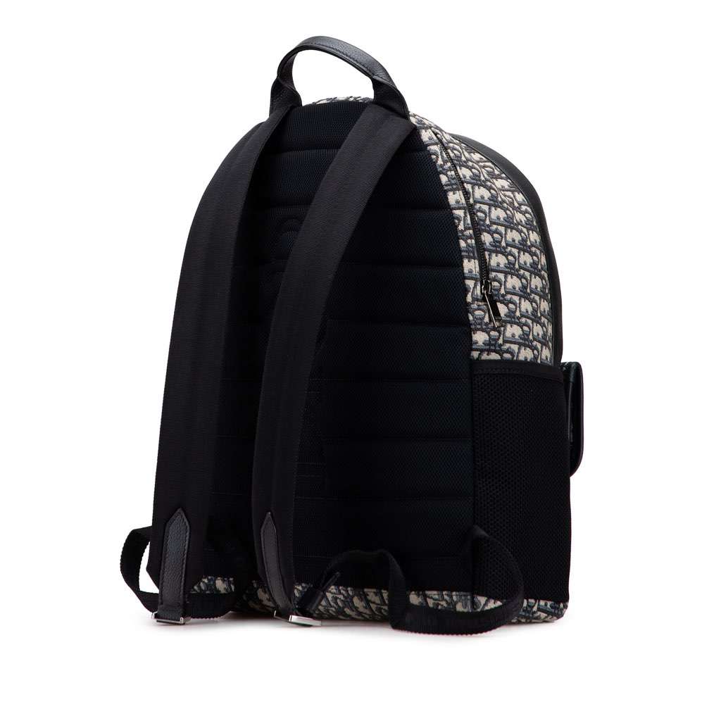 Dior Oblique Canvas 8 Backpack Blue Canvas Good condition - Back View
