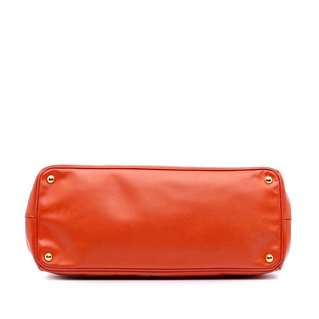 Prada Extra Large Saffiano Lux Galleria Double Zip Tote Orange Leather Good - Inside View