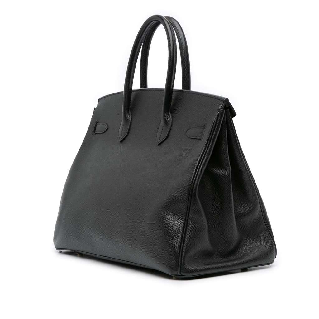 Hermès Epsom Birkin Retourne 35 Black Leather Good condition - Back View