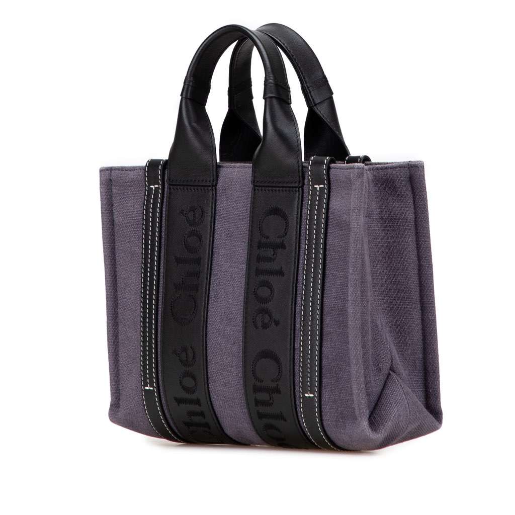 Chloé Small Canvas Woody Tote Purple Canvas Good condition - Back View