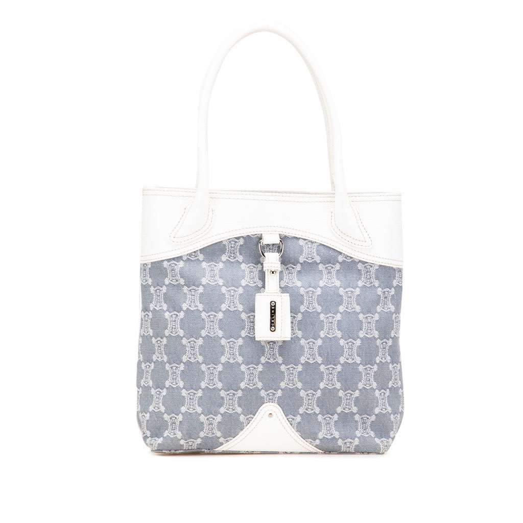 Celine Macadam Denim Tote Blue Denim Very good - Front View