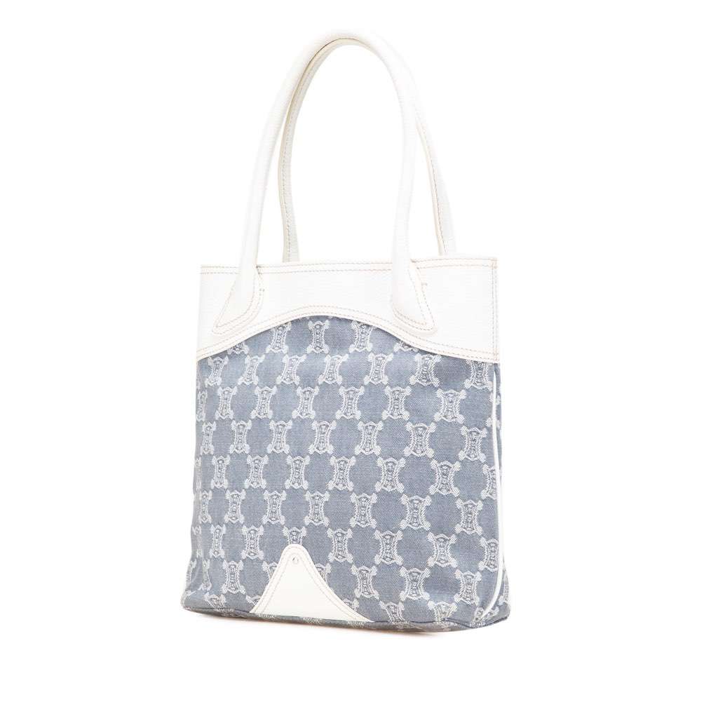 Celine Macadam Denim Tote Blue Denim Very good - Back View