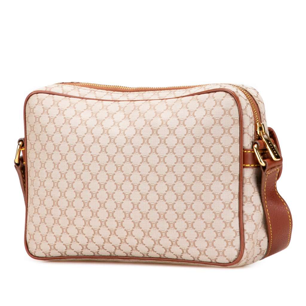 Celine Macadam Canvas Crossbody Brown Canvas Good - Back View