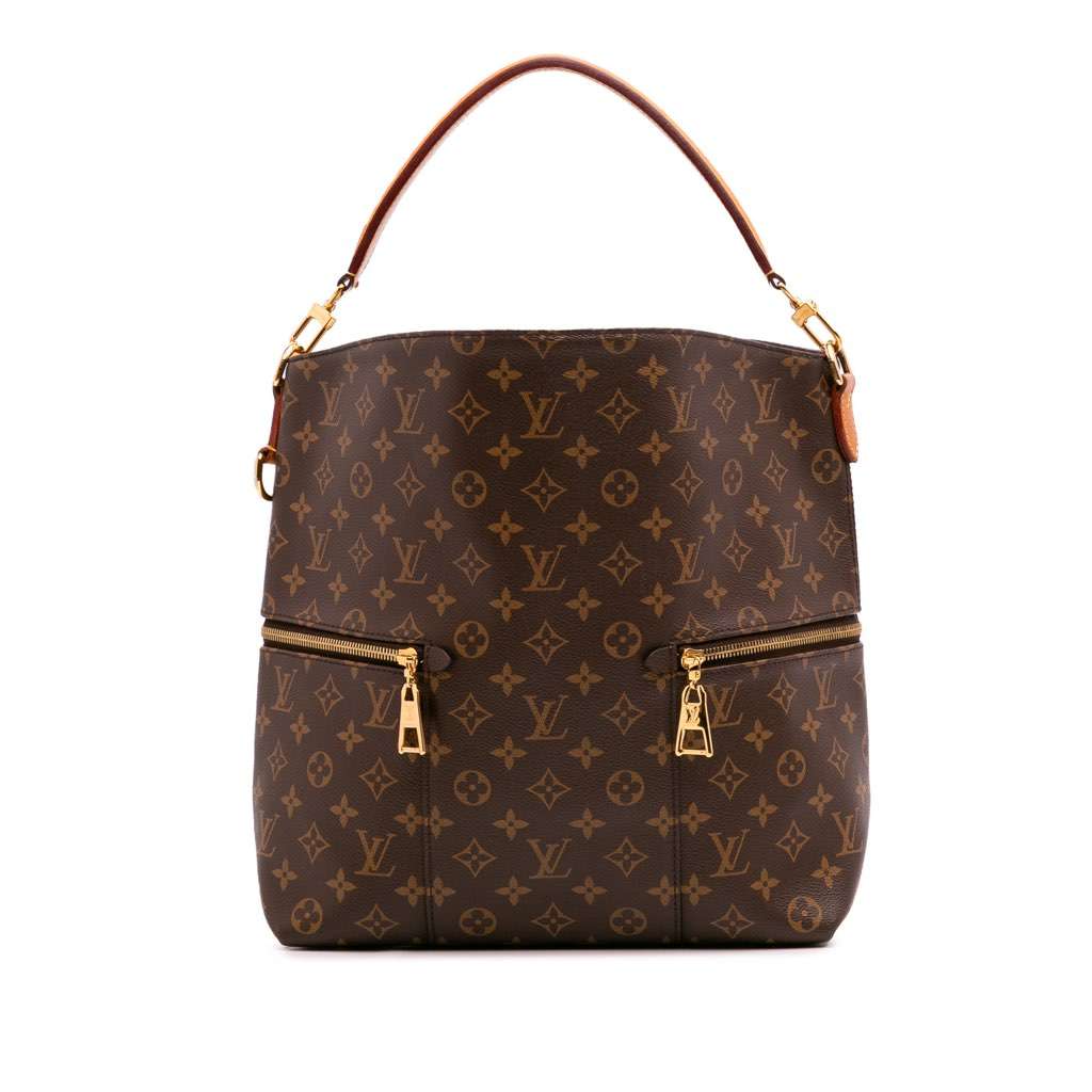 Louis Vuitton Monogram Melie Satchel Brown Canvas Good - Front View