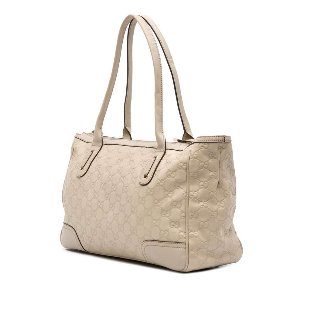 Gucci Guccissima Princy Shoulder Bag White Leather Good - Back View