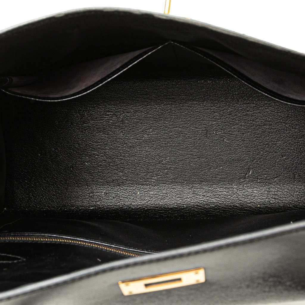Hermès Box Calf Kelly Sellier 32 Black Leather Very good condition - Model View
