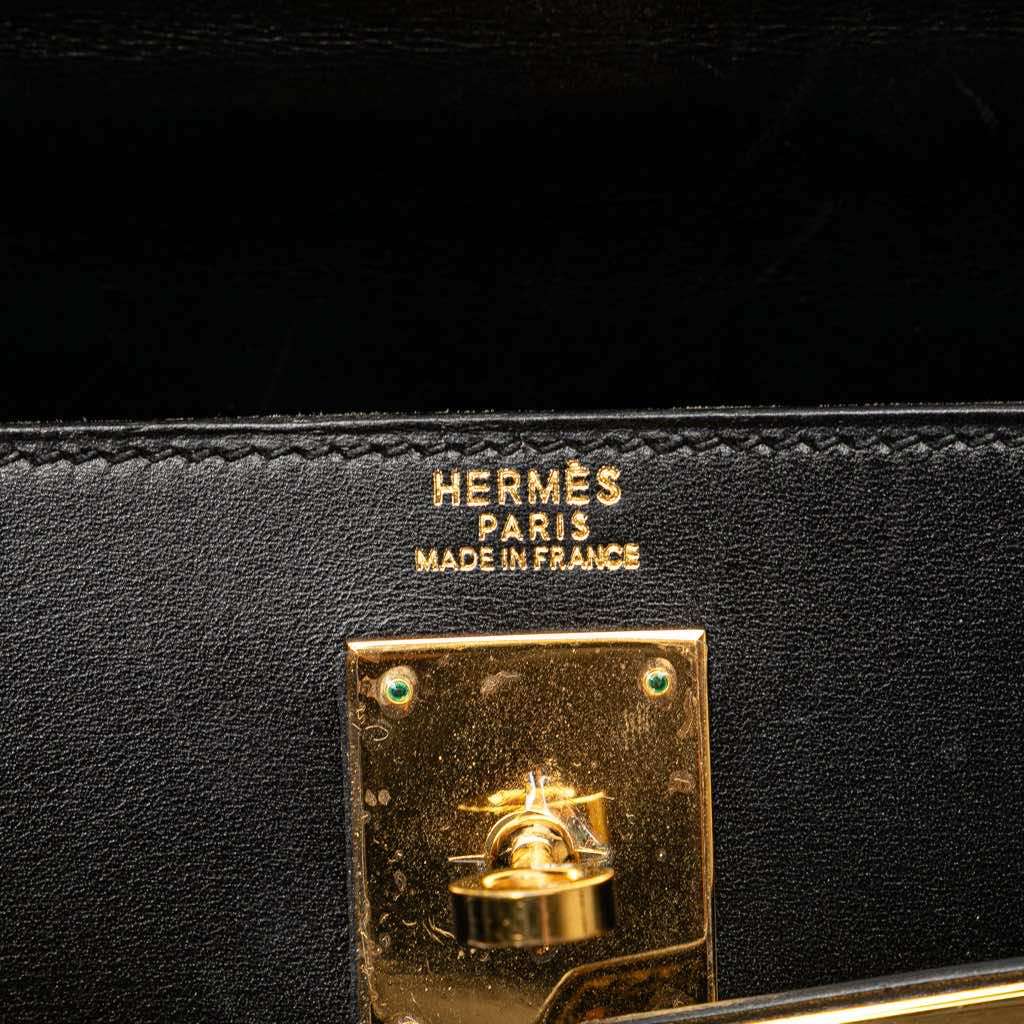 Hermès Box Calf Kelly Sellier 32 Black Leather Very good condition - Box View