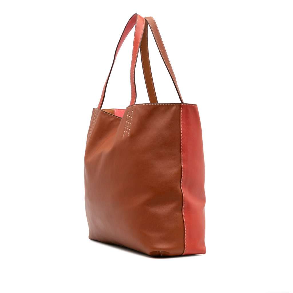 Hermès Multicolor Swift and Veau Sikkim Double Sens 28 Red Leather Good condition - Back View
