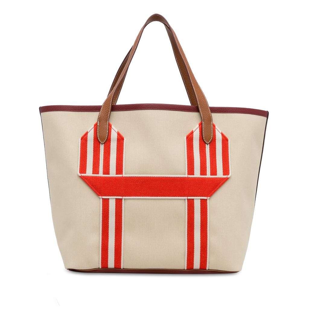 Hermès Canvas Pursangle Tote Brown Canvas Good condition - Front View
