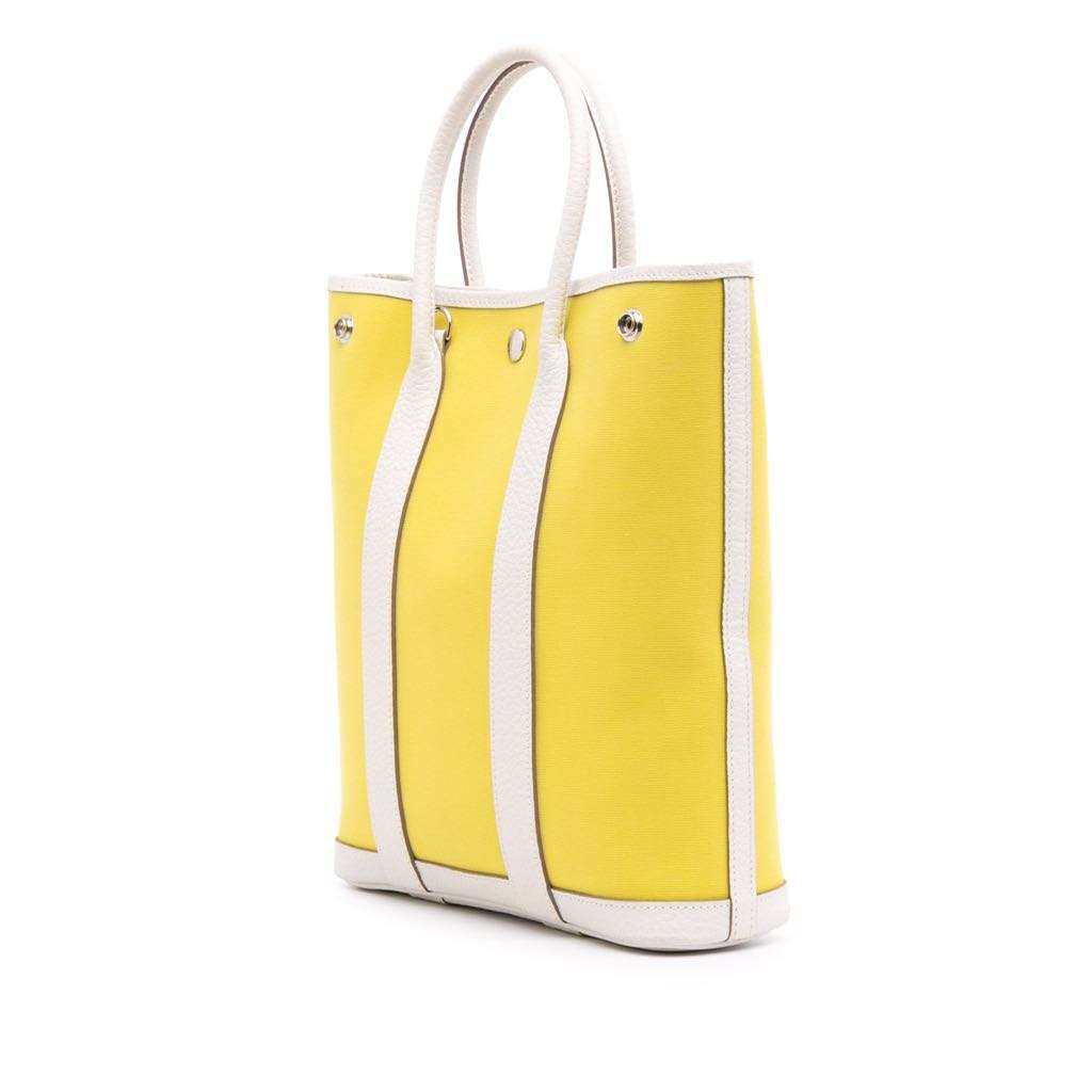 Hermès Toile and Negonda Garden File 28 Yellow Canvas Very good condition - Back View