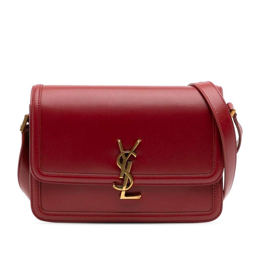 Saint Laurent Medium Calfskin Solferino Satchel In Box Red Leather Very good - Front View