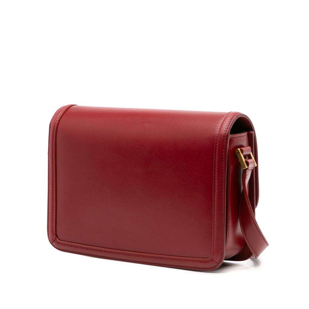 Saint Laurent Medium Calfskin Solferino Satchel In Box Red Leather Very good - Back View