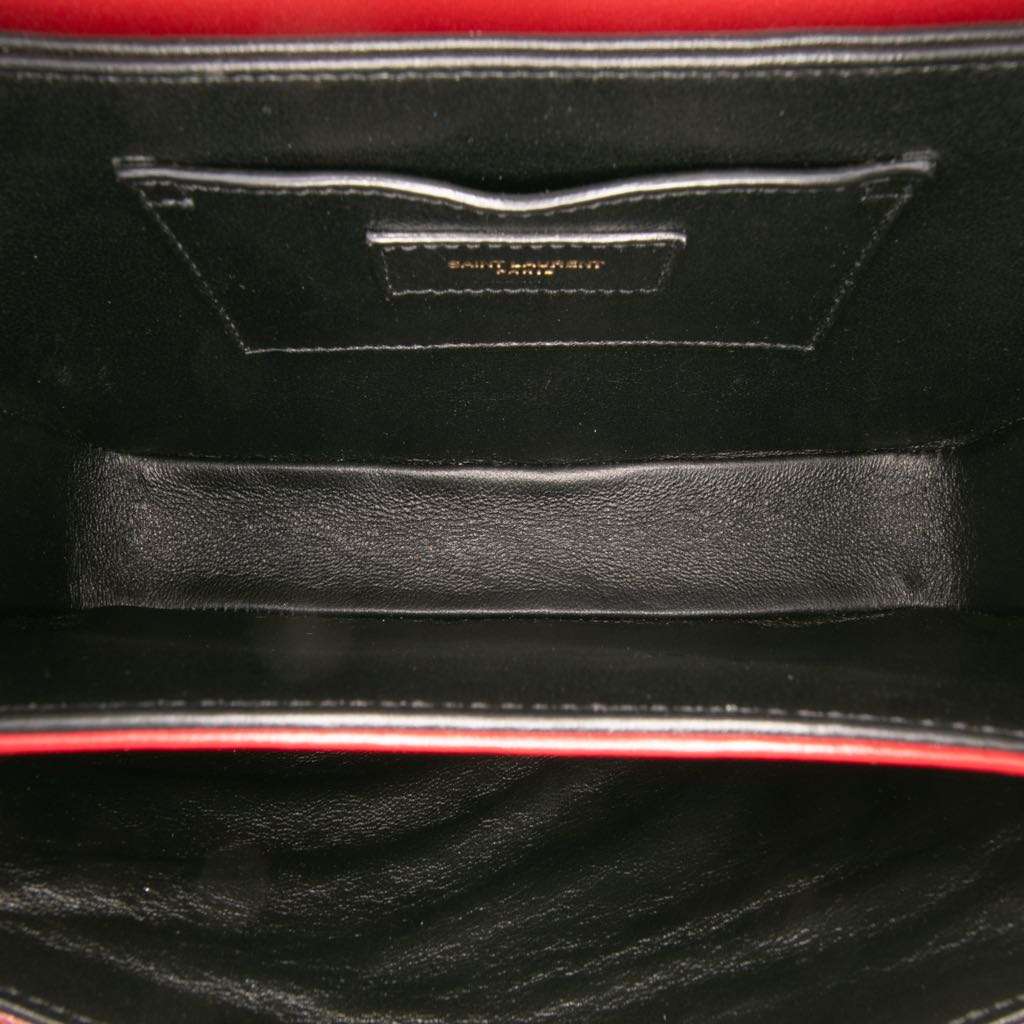 Saint Laurent Medium Calfskin Solferino Satchel In Box Red Leather Very good - Model View