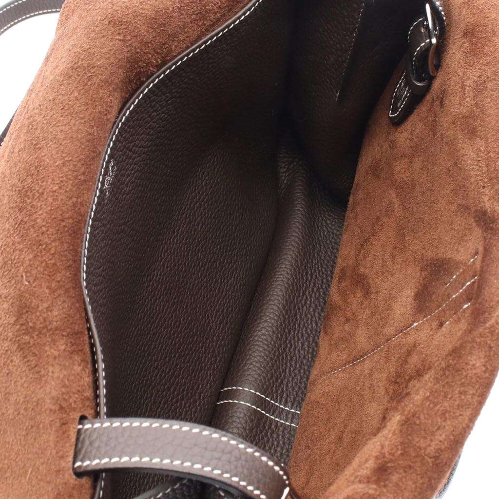 Hermès Taurillon Clemence Halzan 31 Brown Leather Good condition - Inside View