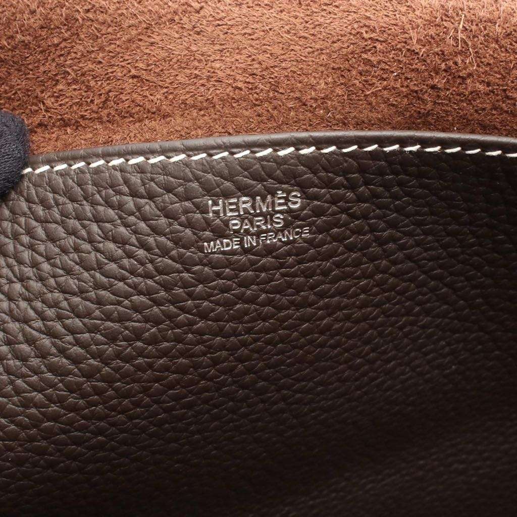 Hermès Taurillon Clemence Halzan 31 Brown Leather Good condition - Model View