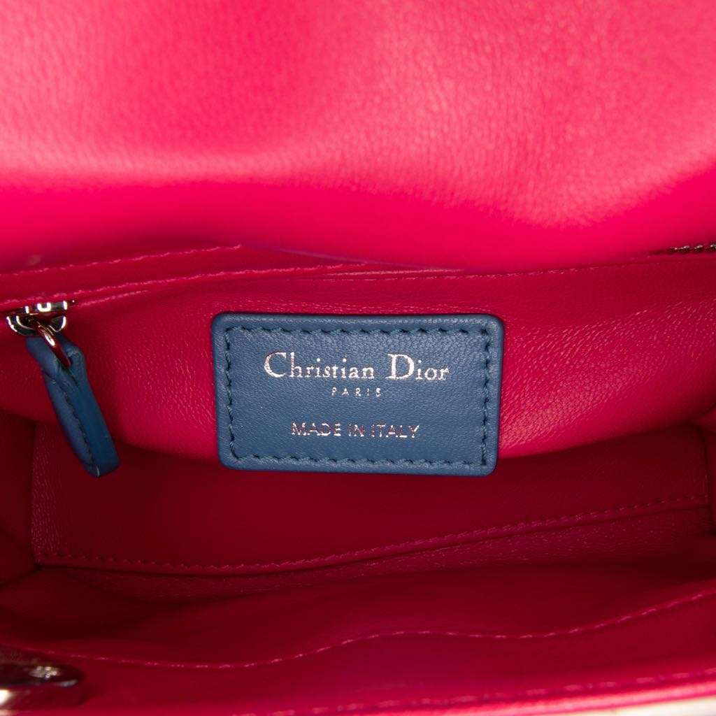 Dior Mini Tricolor Lambskin Cannage Lady Dior White Leather Very good - Box View