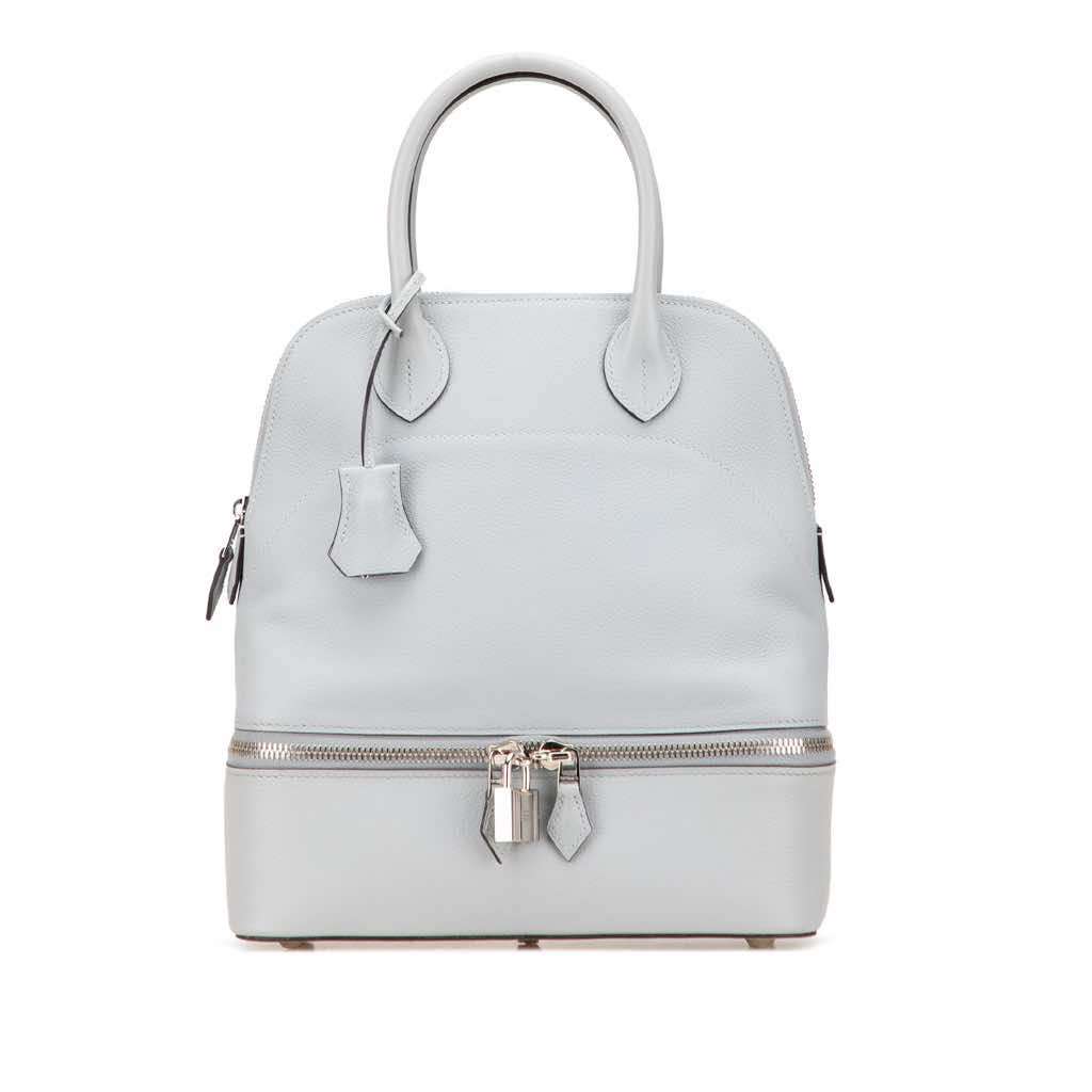 Hermès Evercolor Bolide Secret Bag Blue Leather Good condition - Front View