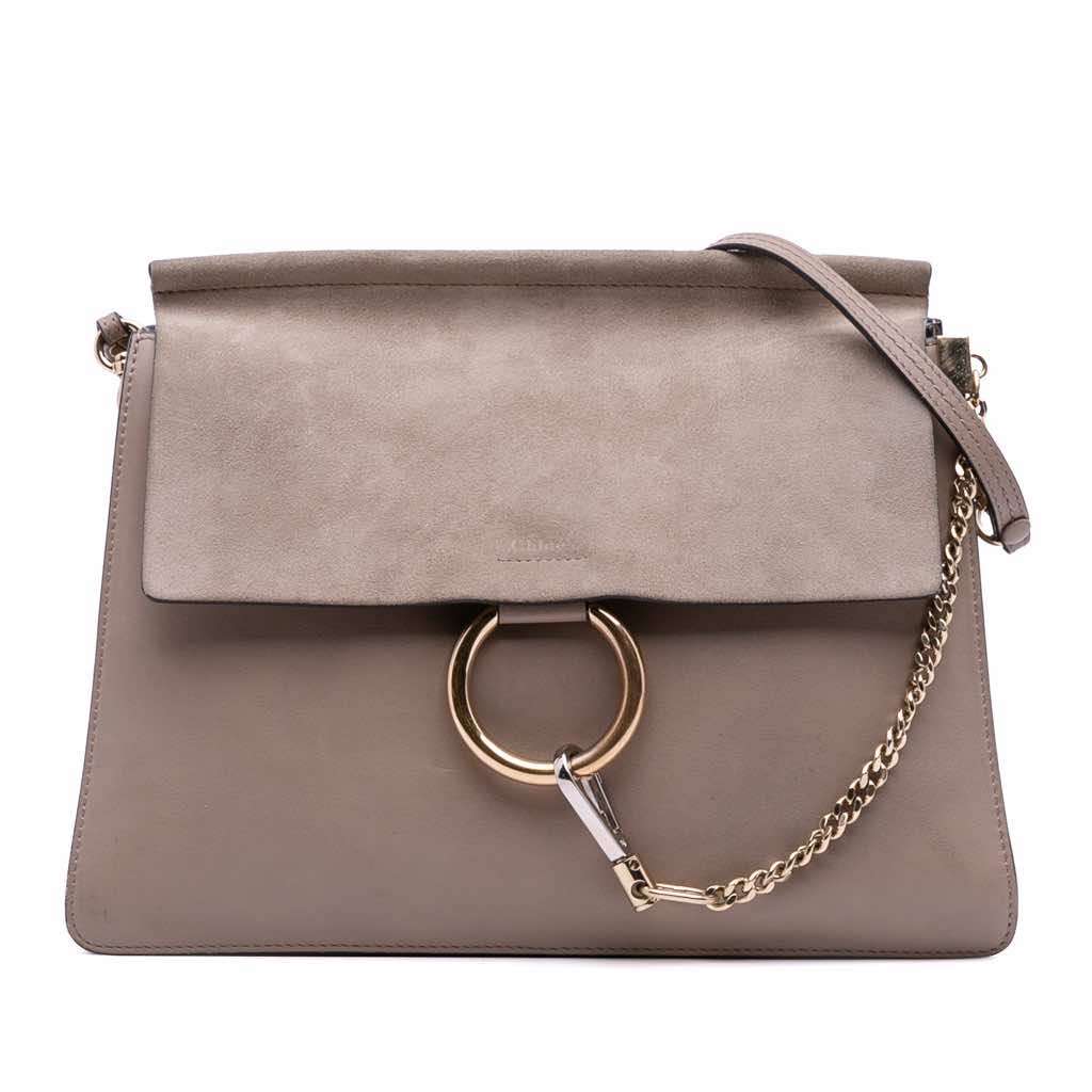 Chloé Medium Leather Faye Shoulder Bag Brown Leather Good condition - Front View