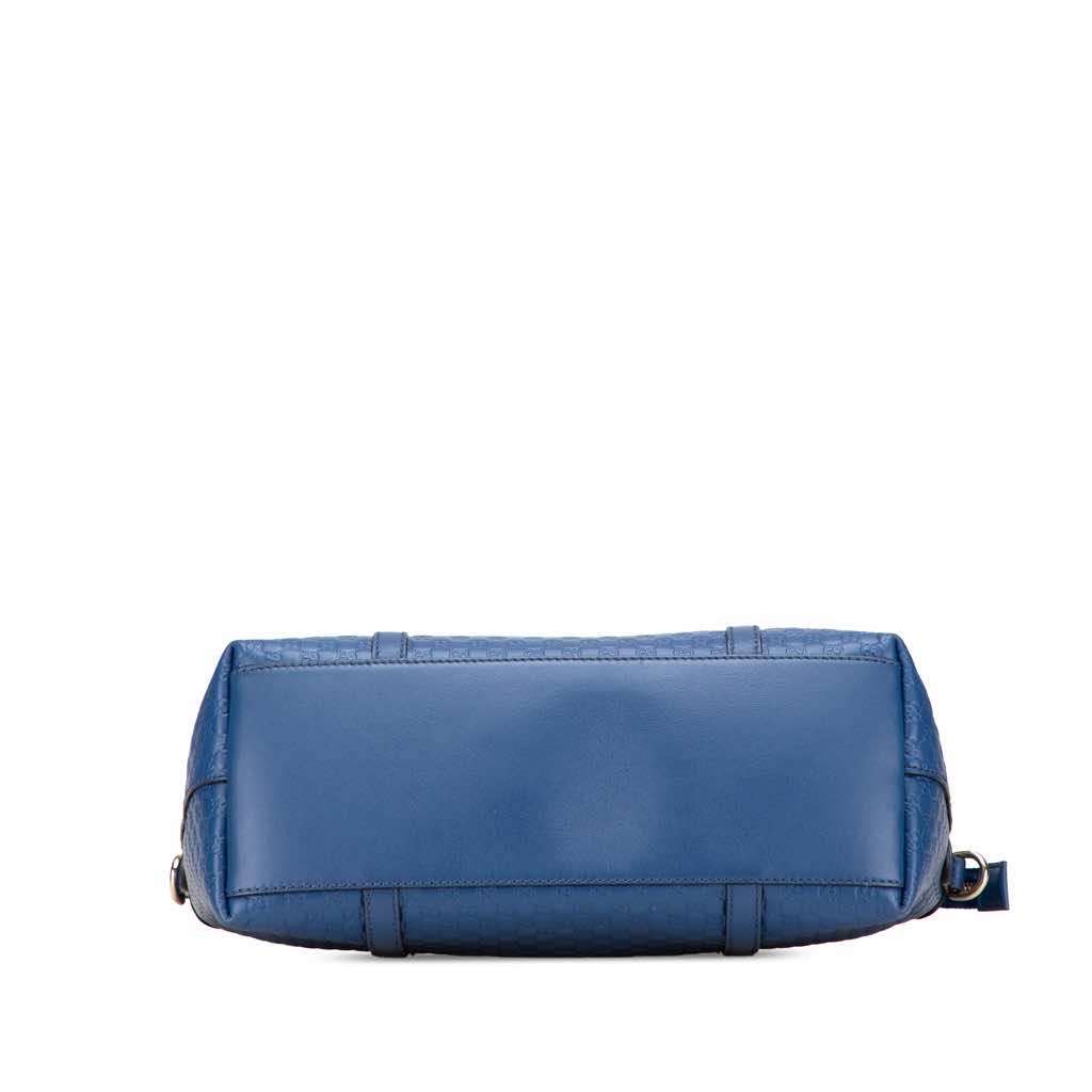 Gucci Small Microguccissima Joy Satchel Blue Leather Good - Inside View