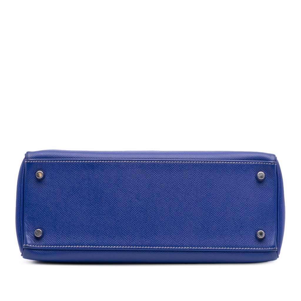 Hermès Epsom Candy Kelly II Sellier Verso 28 Blue Leather Fair condition - Inside View