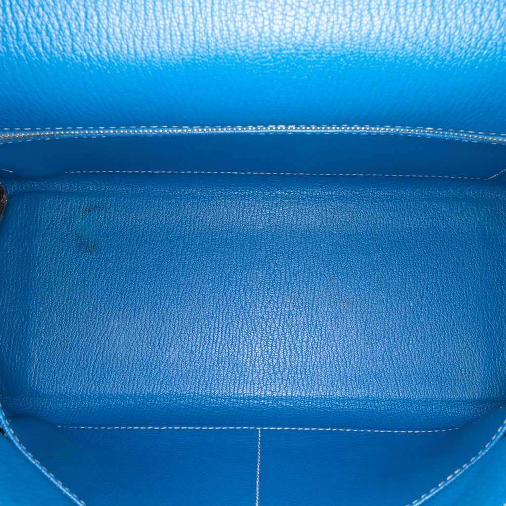 Hermès Epsom Candy Kelly II Sellier Verso 28 Blue Leather Fair condition - Model View