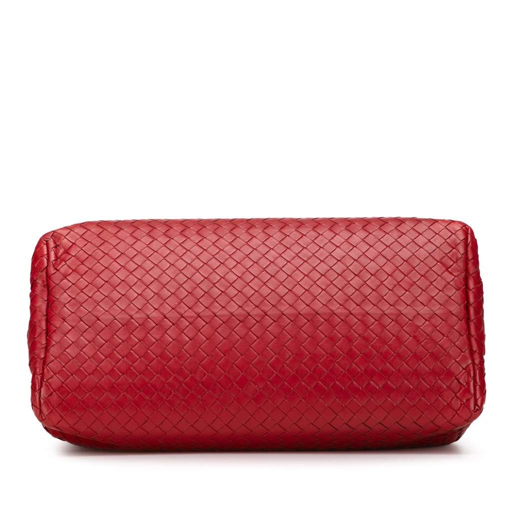 Bottega Veneta Medium Nappa Intrecciato Roma Tote Red Leather Good condition - Inside View
