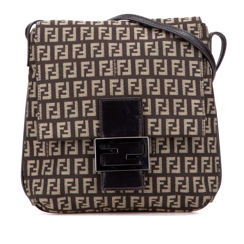 Fendi Zucchino Canvas Crossbody Brown Canvas Very good condition - Front View