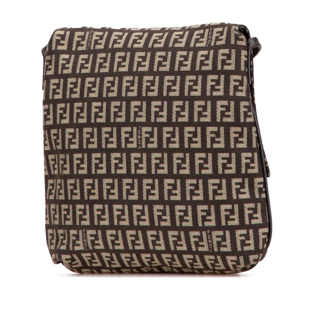Fendi Zucchino Canvas Crossbody Brown Canvas Very good condition - Back View