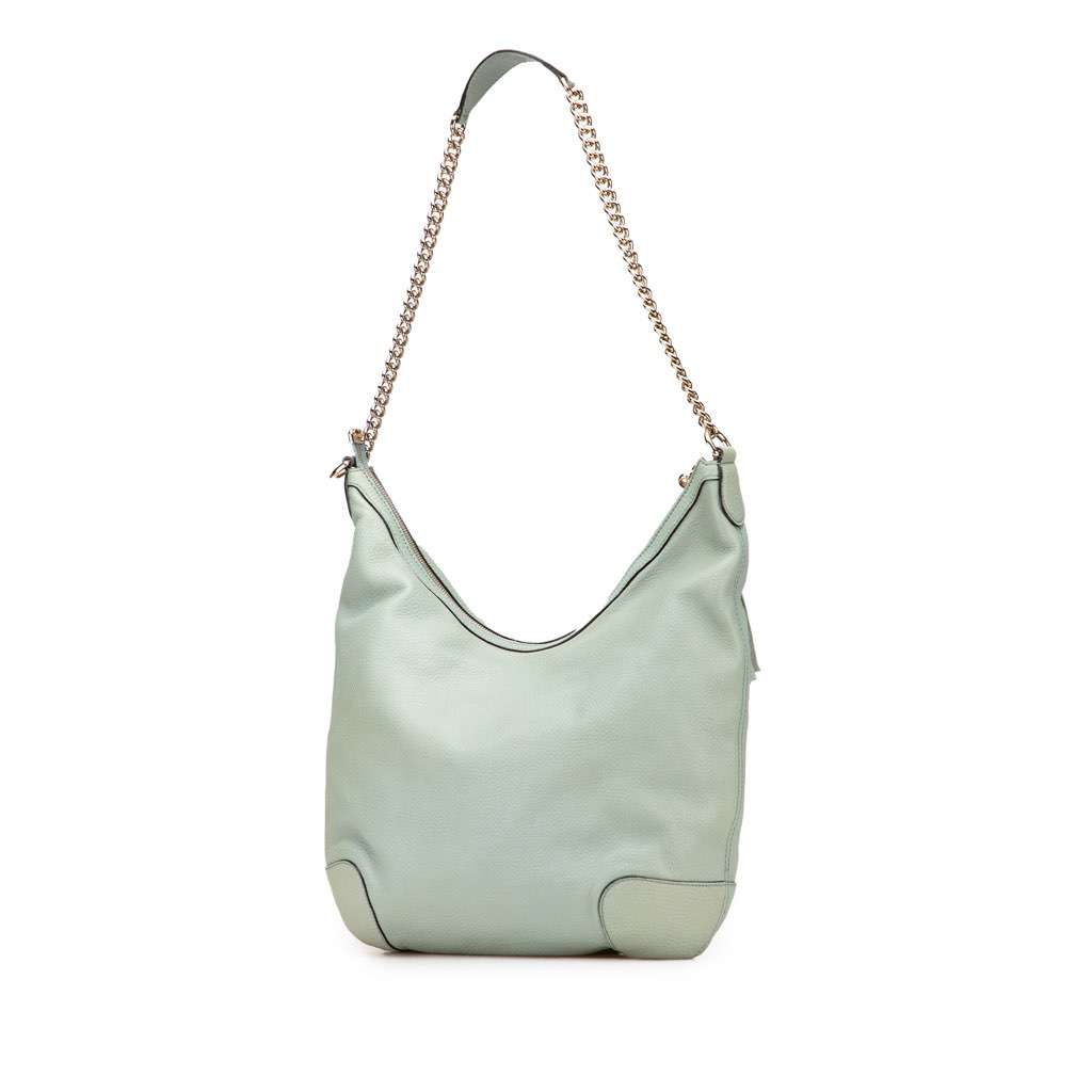 Gucci Leather Soho Chain Shoulder Bag Blue Leather Very good - Back View