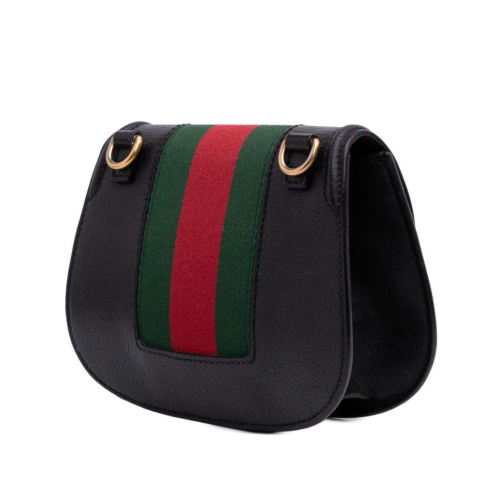 Gucci Small Leather Linea Totem Crystal Butterfly Crossbody Black Leather Good condition - Back View