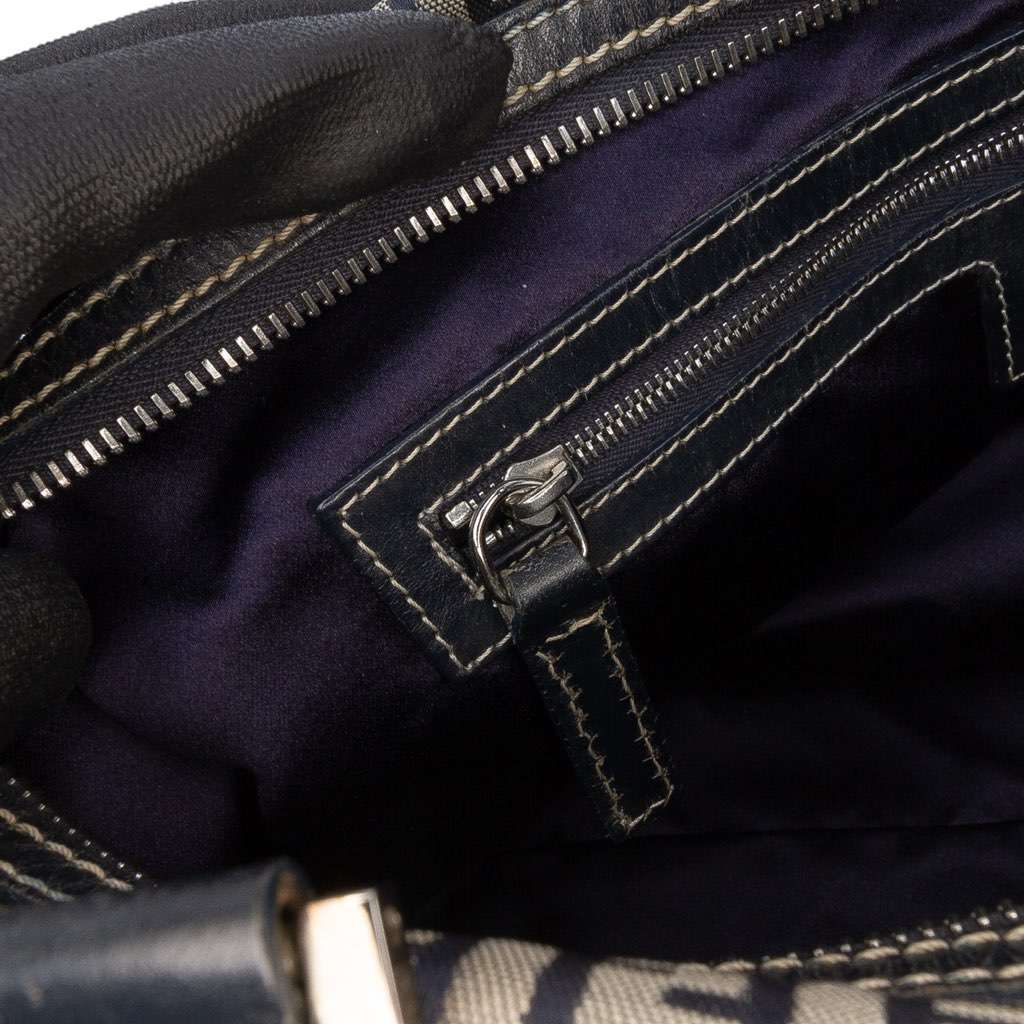Fendi Zucchino Canvas Boston Bag Grey Canvas Good - Box View