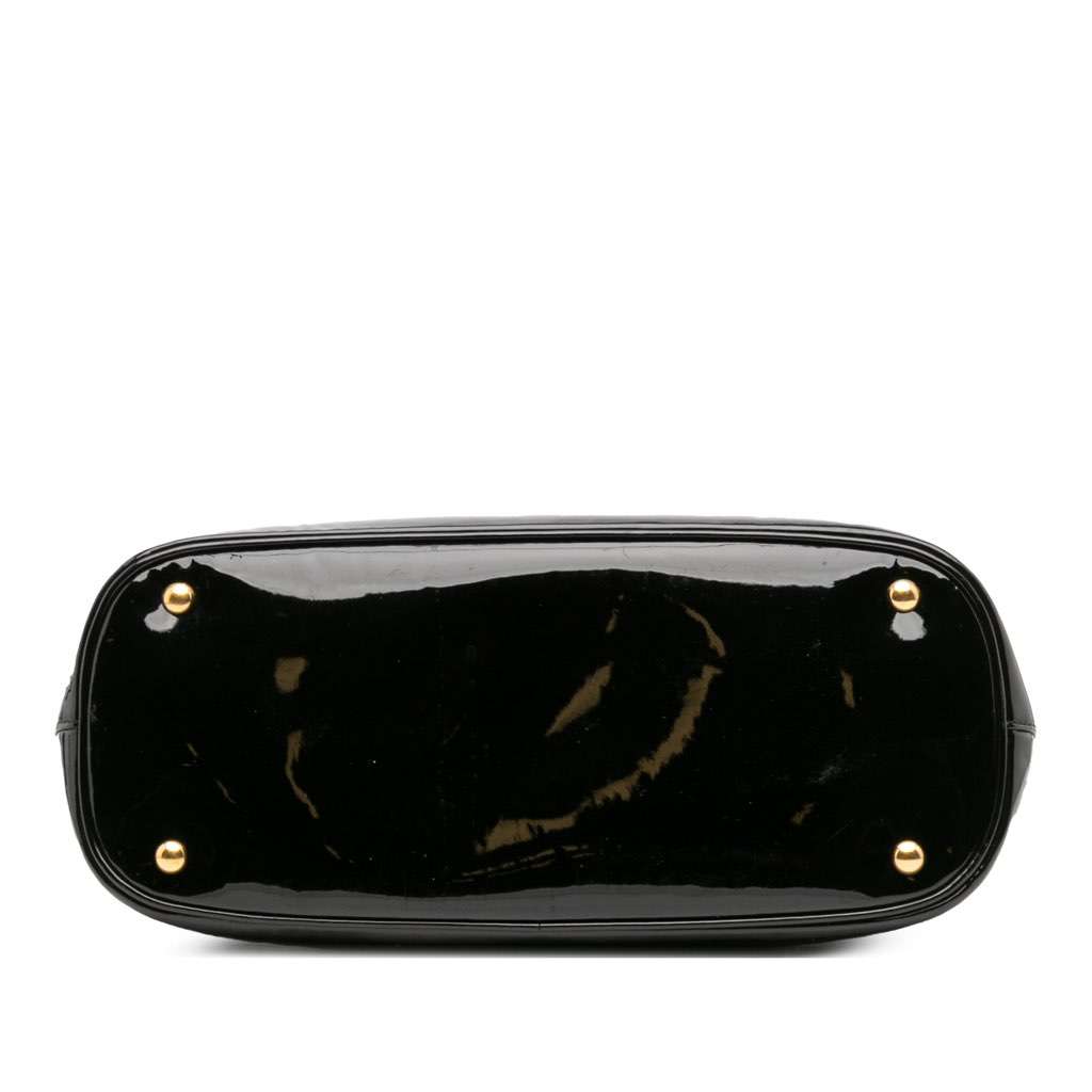 Gucci Patent Bright Bit Satchel Black Leather Fair - Inside View