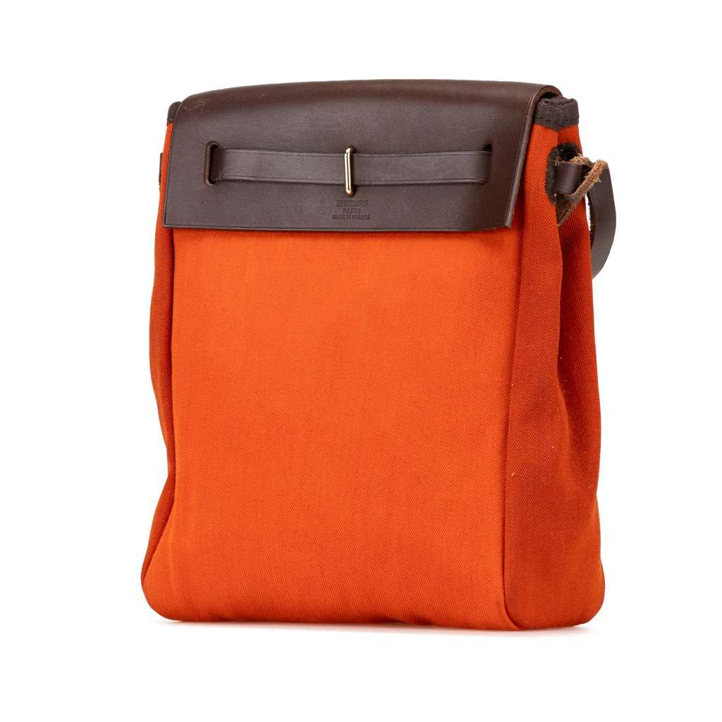 Hermès Toile Herbag TPM Orange Canvas Good condition - Back View