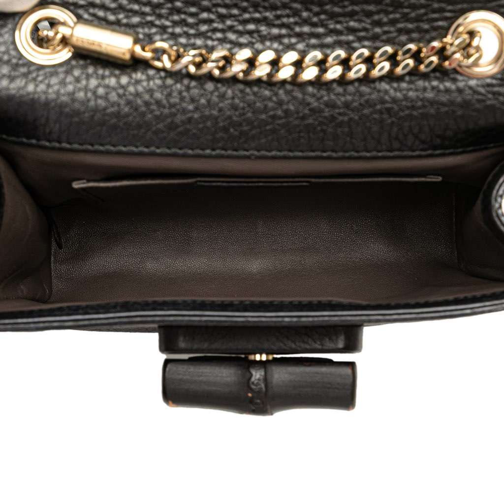 Gucci Small Leather Miss Bamboo Crossbody Black Leather Good condition - Model View