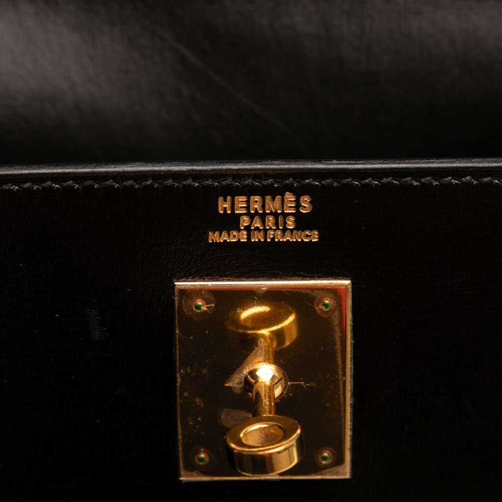 Hermès Box Calf Kelly II Sellier 32 Black Leather Good condition - Box View