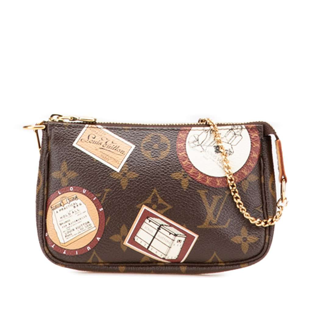 Louis Vuitton Monogram Patch Mini Pochette Accessoires Brown Canvas Very good - Front View
