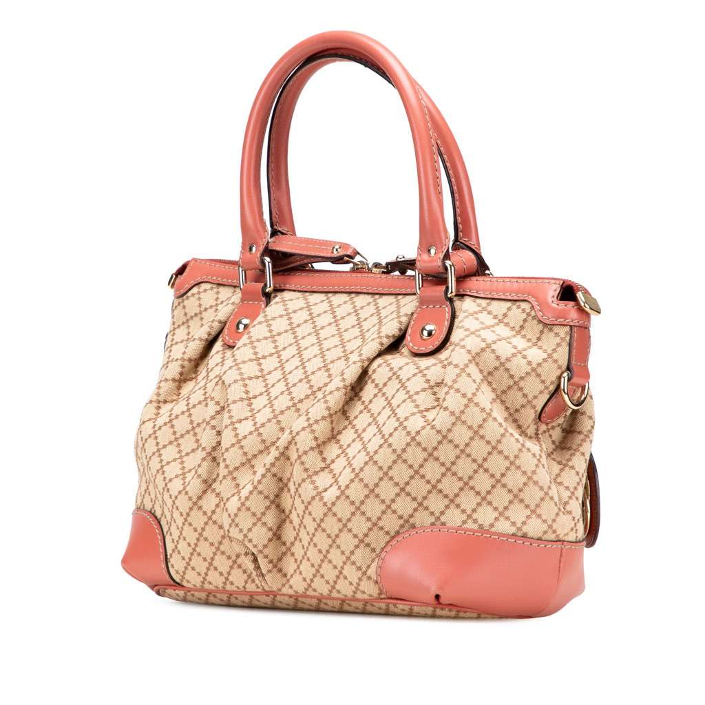 Gucci Diamante Canvas Sukey Satchel Brown Canvas Very good - Back View