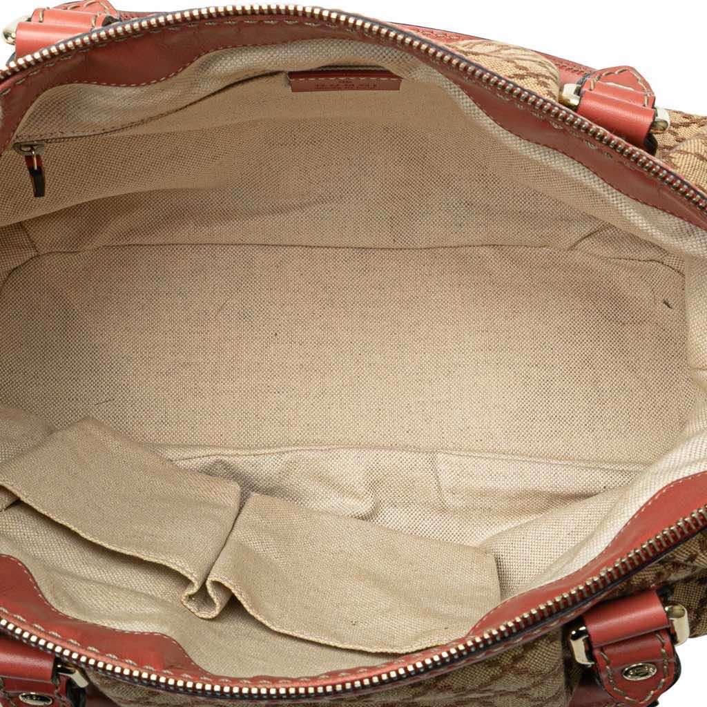 Gucci Diamante Canvas Sukey Satchel Brown Canvas Very good - Model View