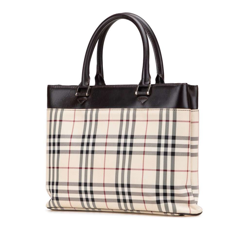 Burberry House Check Canvas Tote Brown Canvas Good condition - Back View