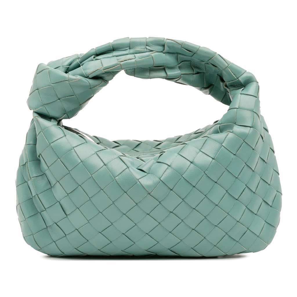 Bottega Veneta Mini Nappa Intrecciato Jodie Blue Leather Good - Front View
