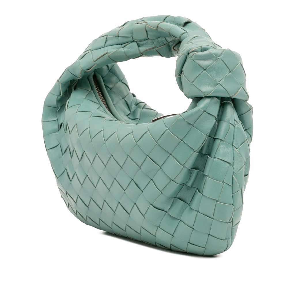 Bottega Veneta Mini Nappa Intrecciato Jodie Blue Leather Good - Back View
