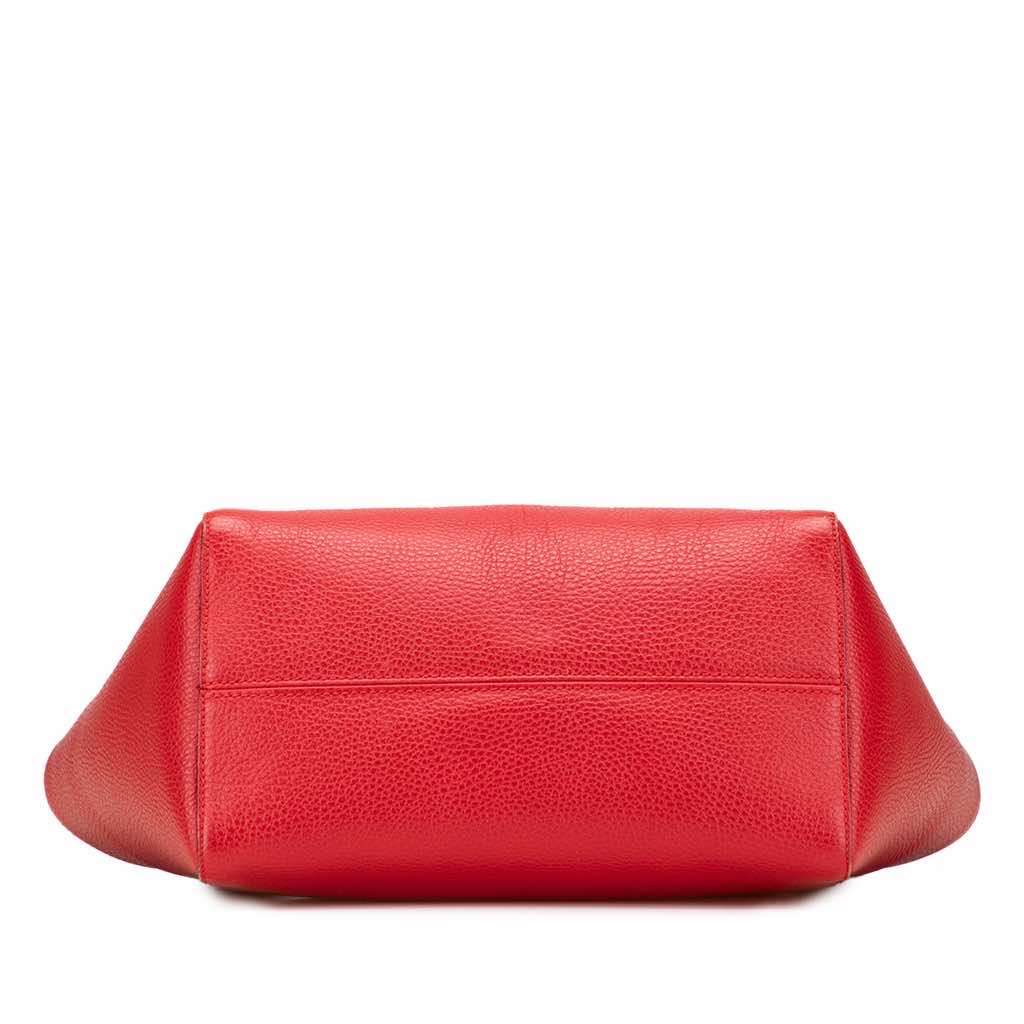 Gucci Medium Dollar Calfskin Swing Tote Red Leather Good - Inside View
