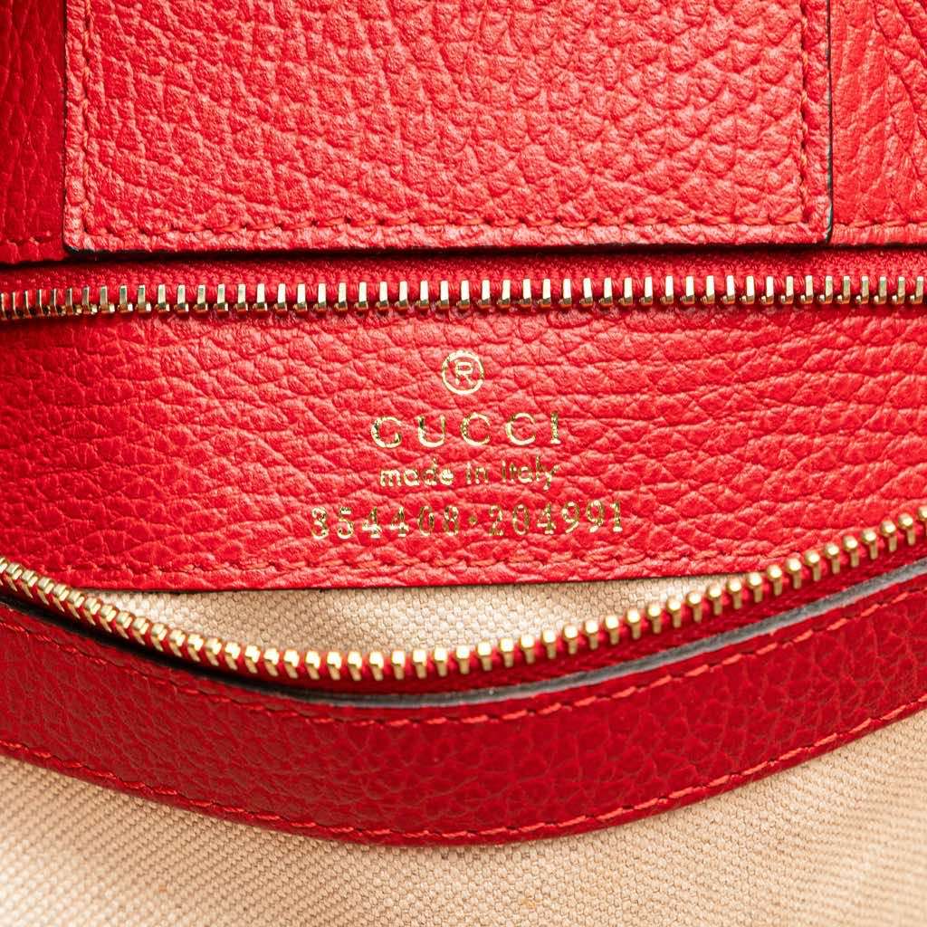 Gucci Medium Dollar Calfskin Swing Tote Red Leather Good - Box View