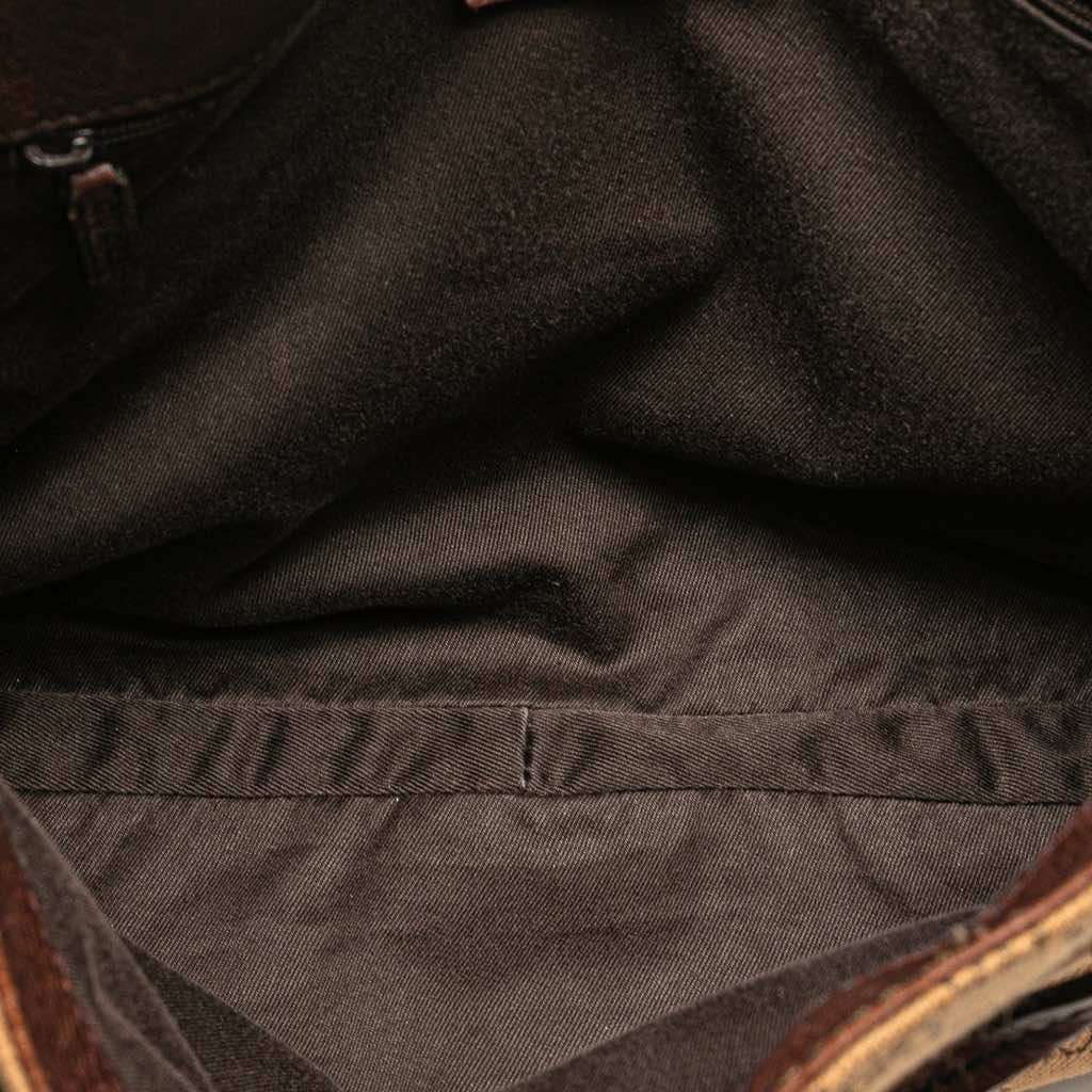 Gucci GG Denim Horsebit Shoulder Bag Brown Denim Good condition - Model View