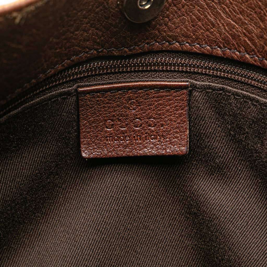 Gucci GG Denim Horsebit Shoulder Bag Brown Denim Good condition - Box View