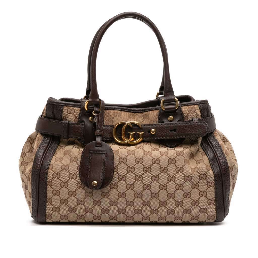 Gucci GG Canvas Running Tote Brown Canvas Good condition - Front View